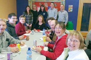 NFCS staff and guests at the NFCS United Way chili/pie fundraiser at the Child Centre in Sharbot Lake on February 6